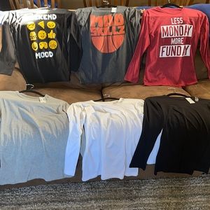 6 boys long sleeve tees
